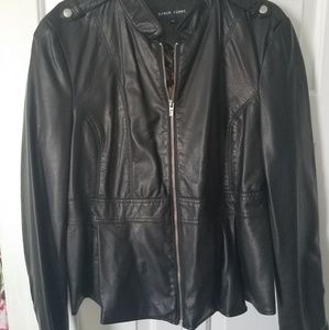 Black faux leather jacket